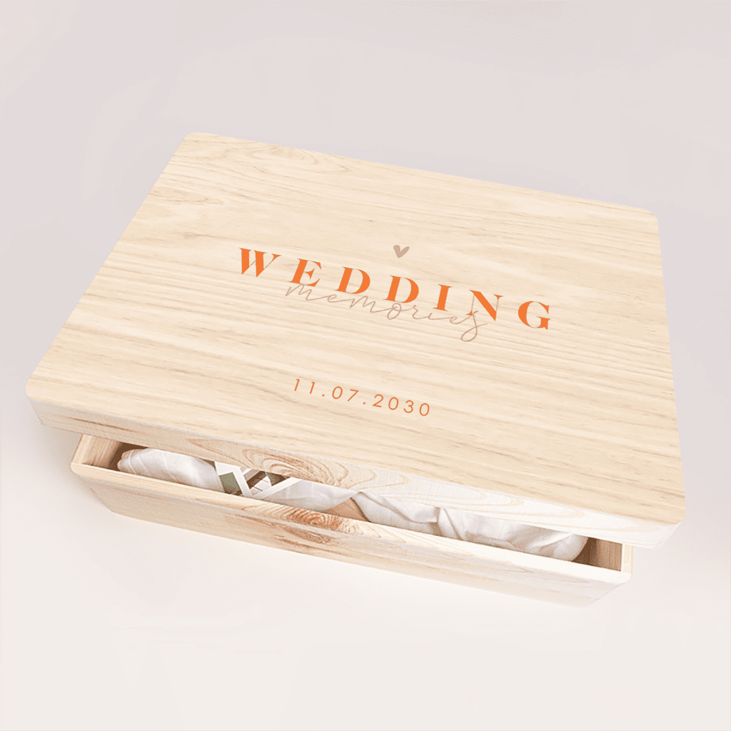 Erinnerungskiste Hochzeit colorblocking pink orange