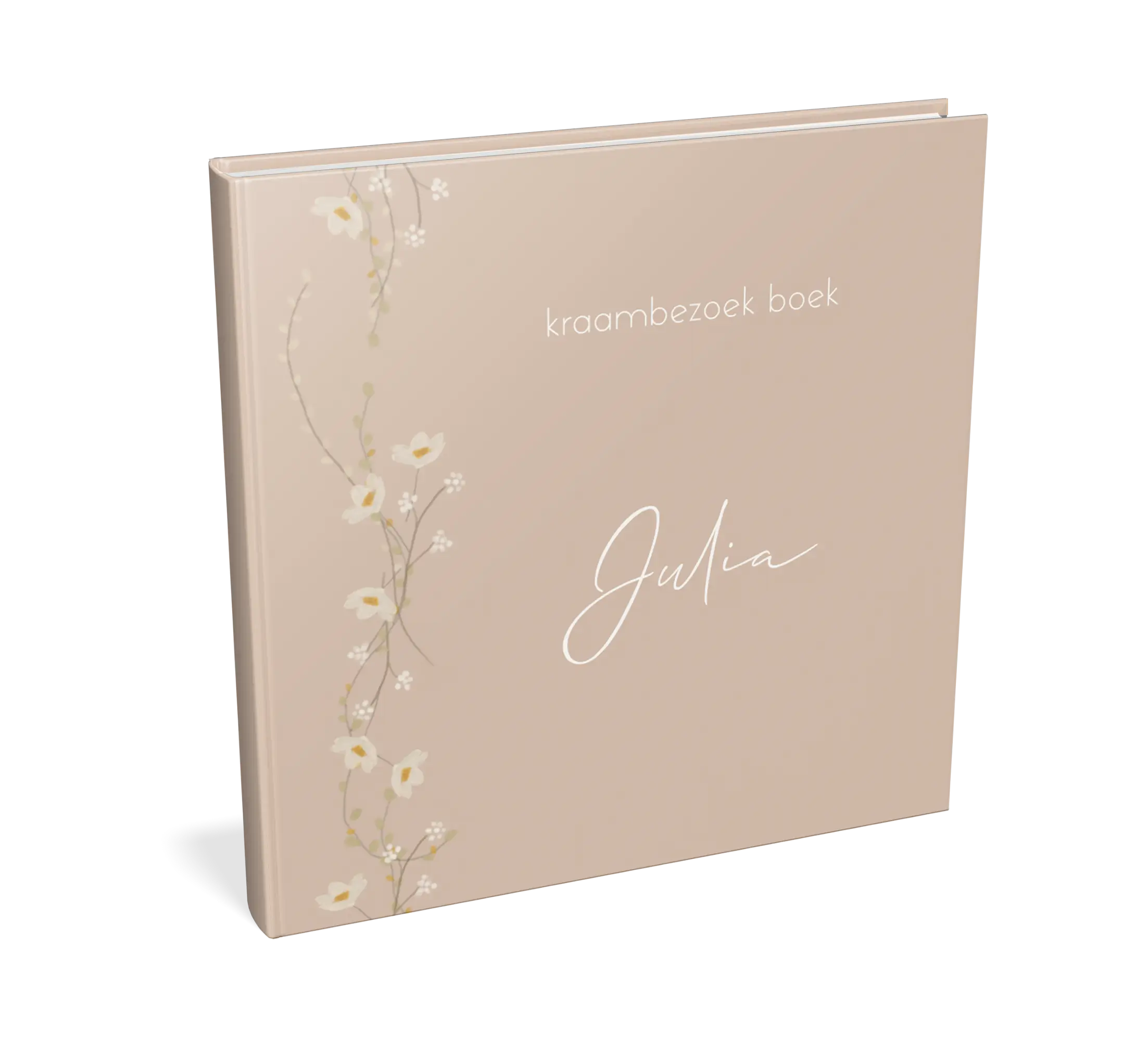 Lief kraambezoekboek met bloemenslinger - met invulpagina's
