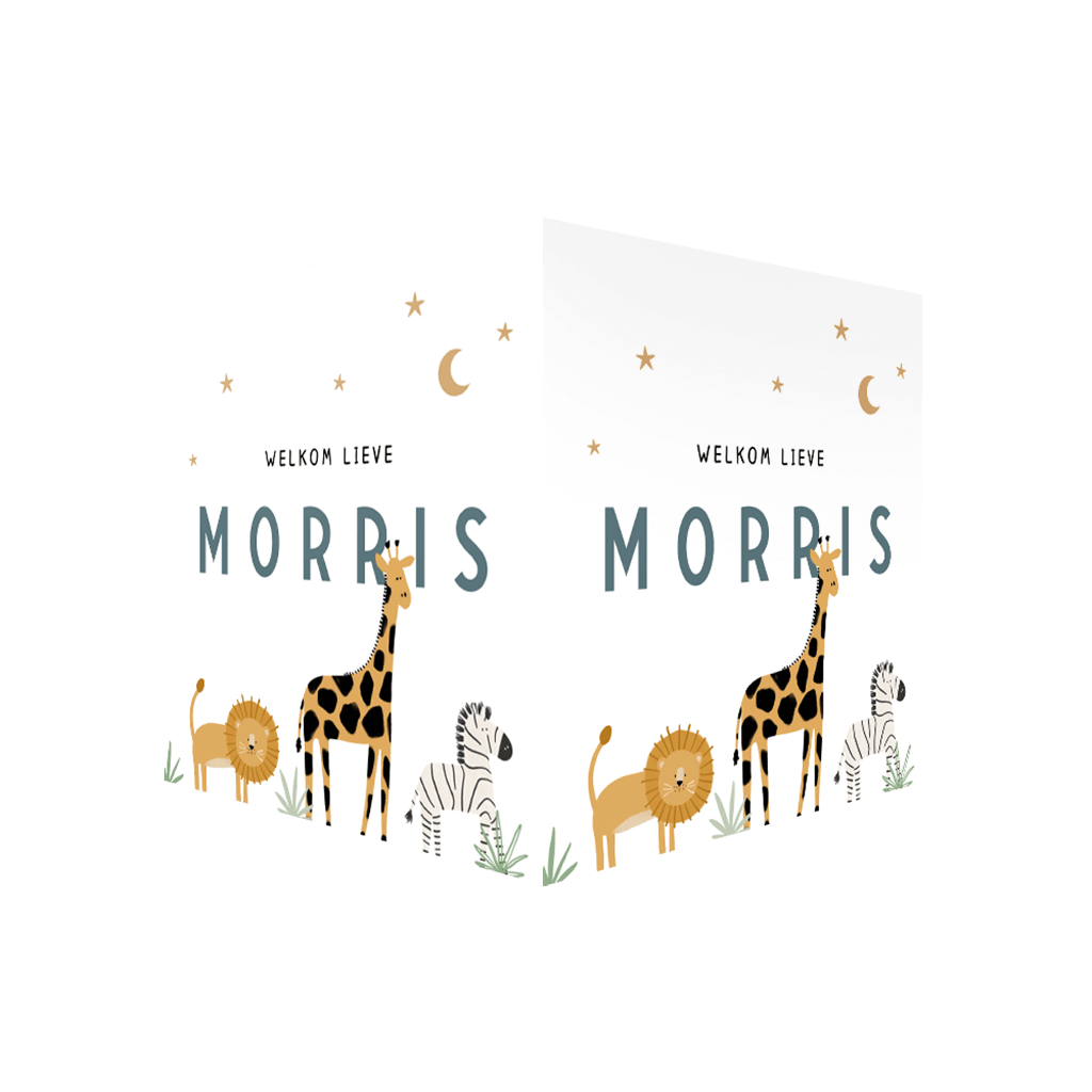 Geboortebord jungle dieren