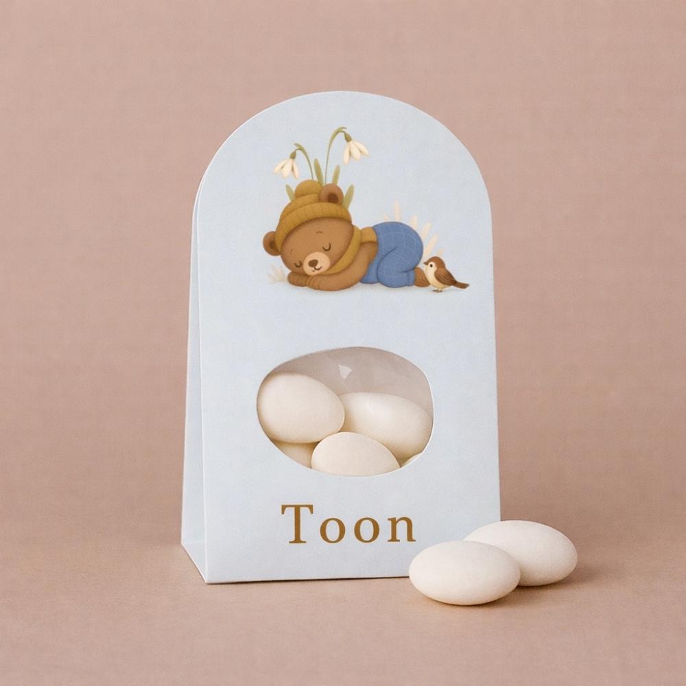 Doopsuiker wikkel jongen winter beertje sneeuw