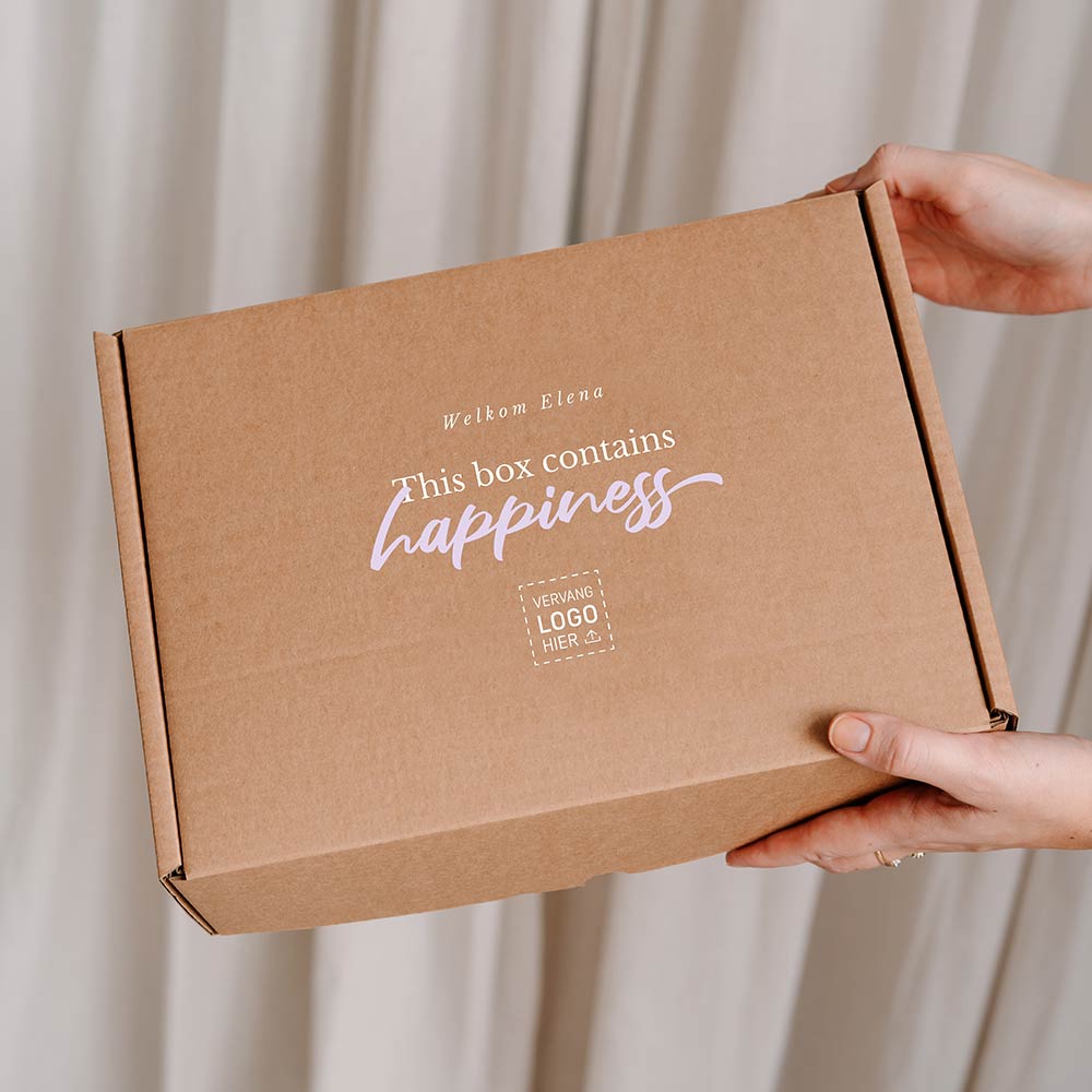 Cadeaudoos met print als vrolijk relatiegeschenk