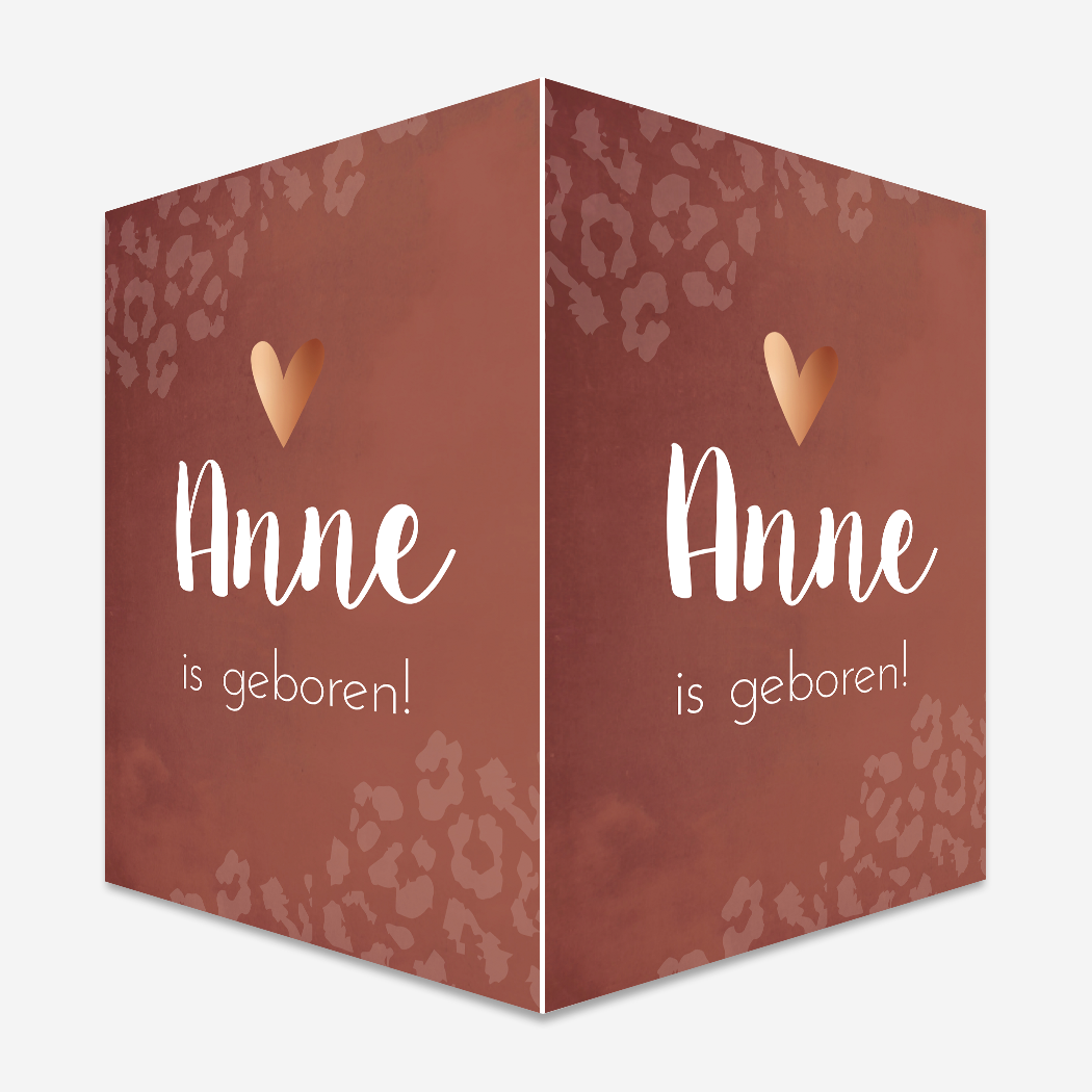 Raambord roestrood panterprint hartje