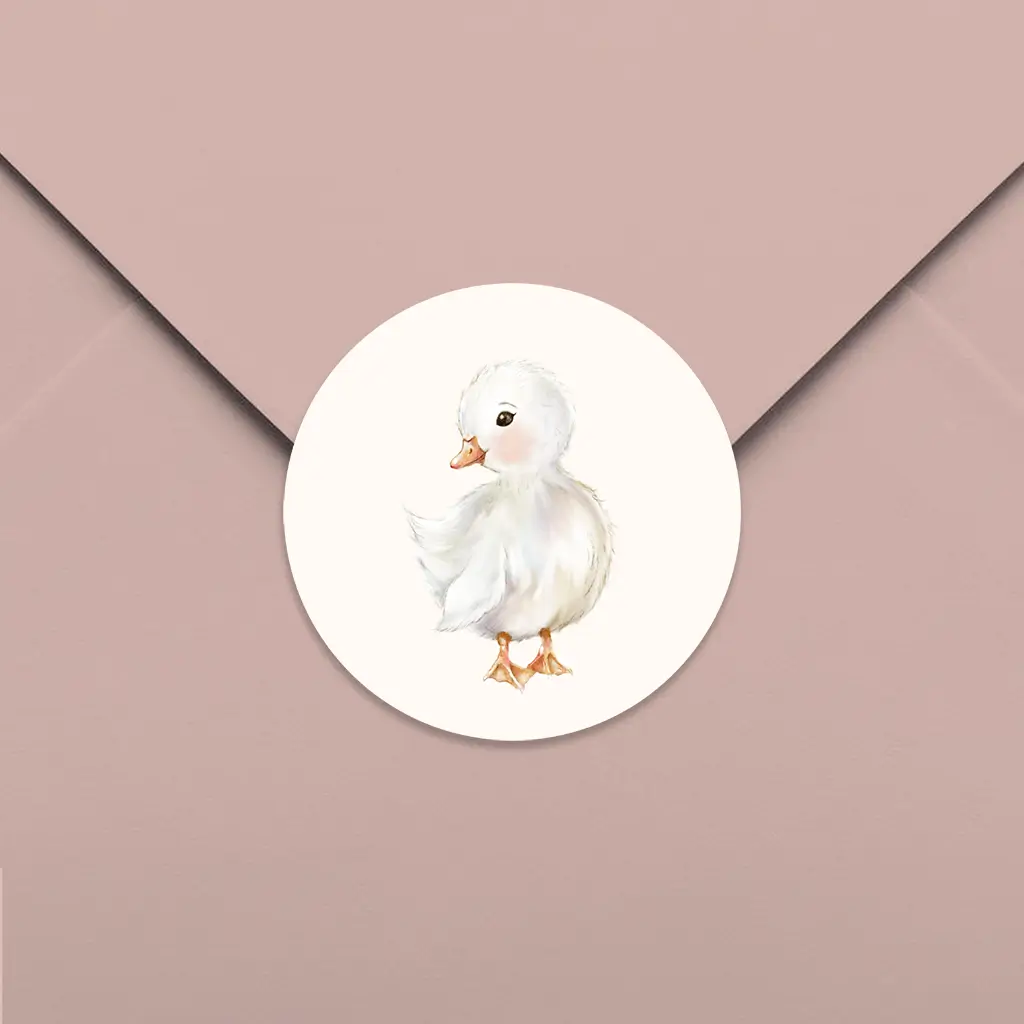 Sluitsticker met lief eendje - per 25 stuks