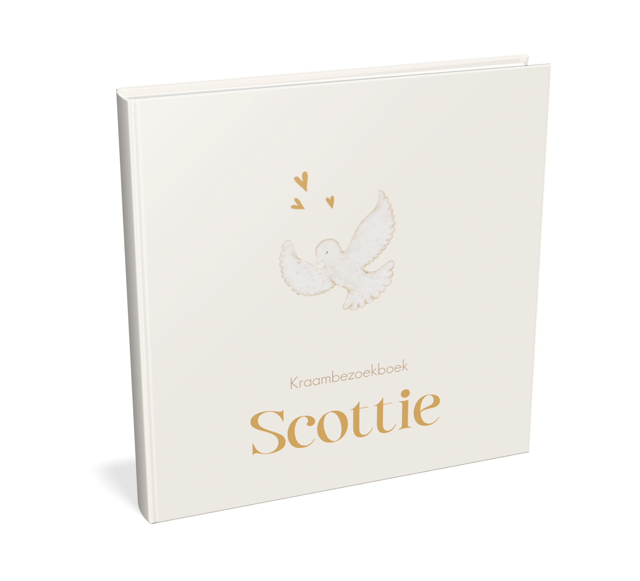 Kraambezoekboek met hartjes en duif
