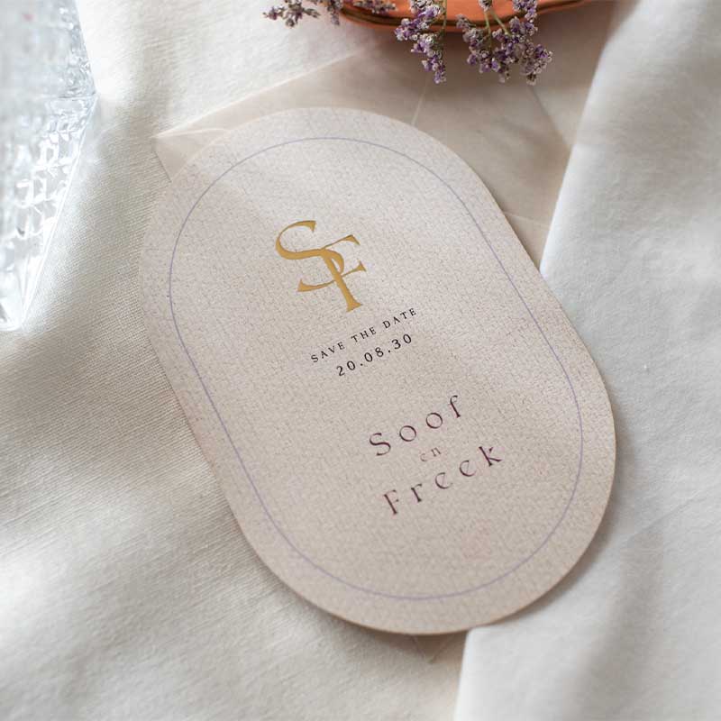 Save the Date ovaal summer chic thema