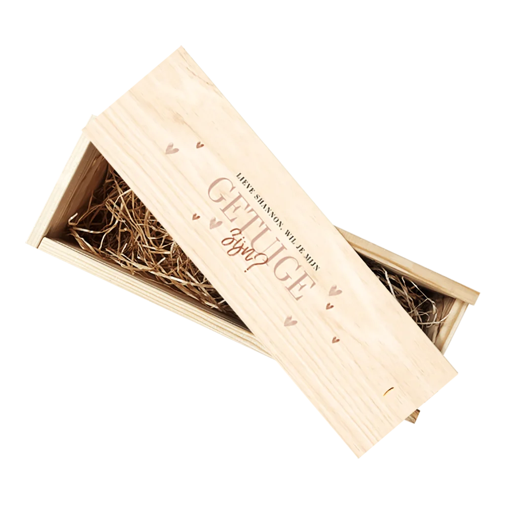 Wijndoos getuige vragen typografisch met hartjes