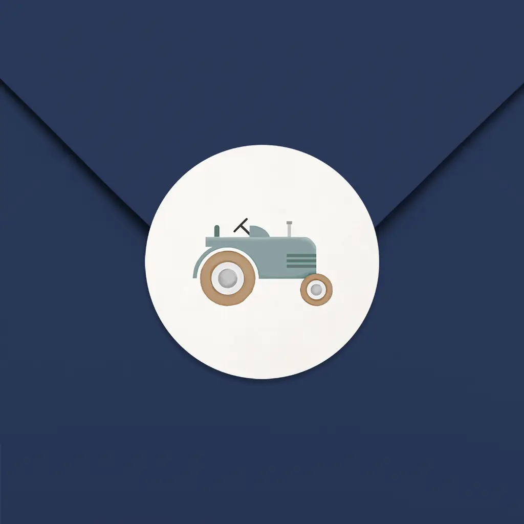 Sluitsticker met tractor - per 25 stuks