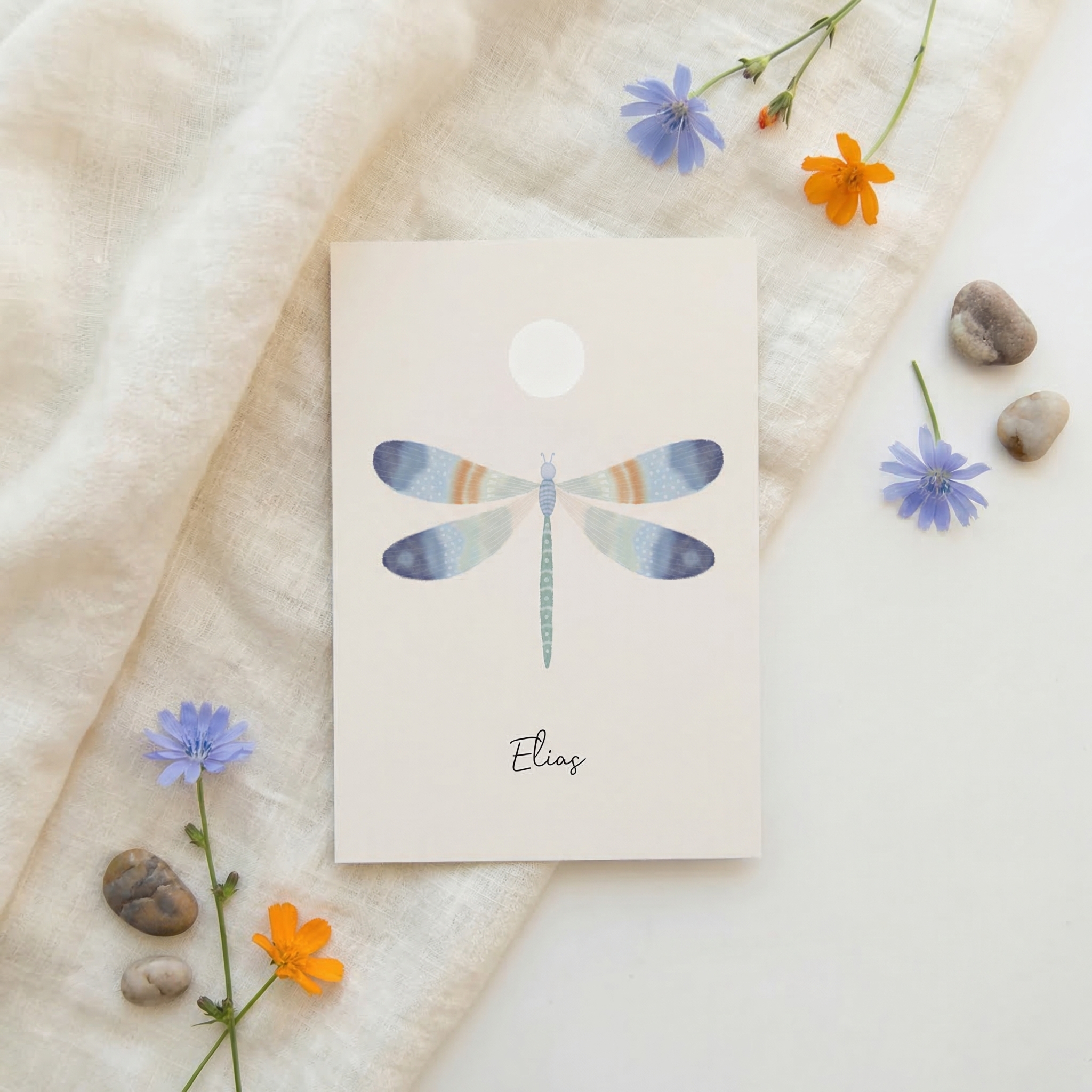 Geboortekaartje jongen libelle