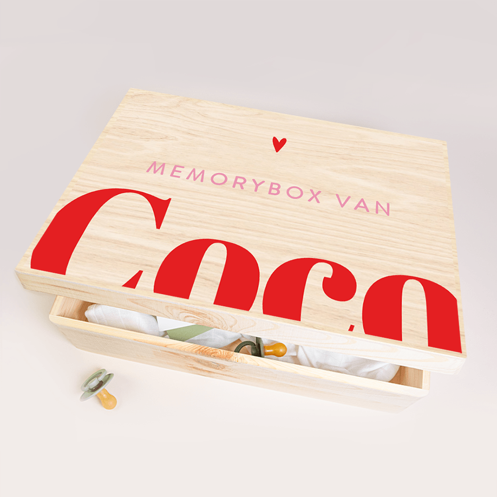 Memorybox color blocking rood met roze