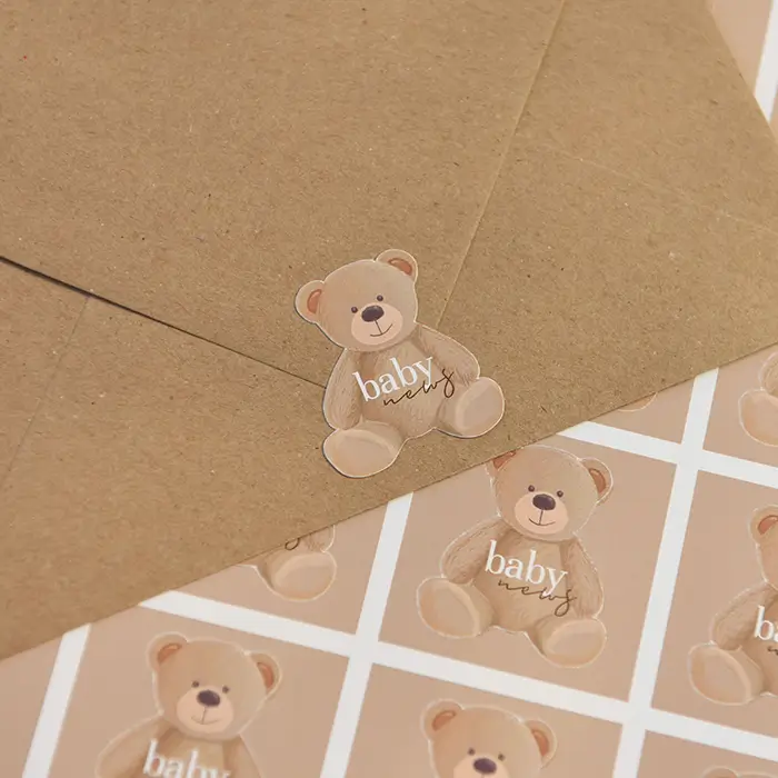 Lieve sluitsticker in de vorm van een beer - per 20 stuks