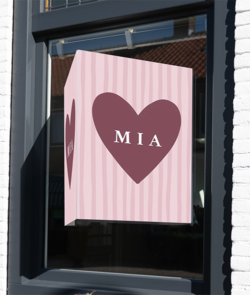 Raambord met hart en strepen