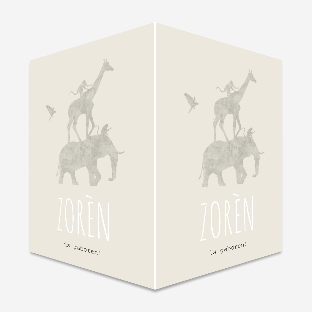 Geboortebord jongen dieren