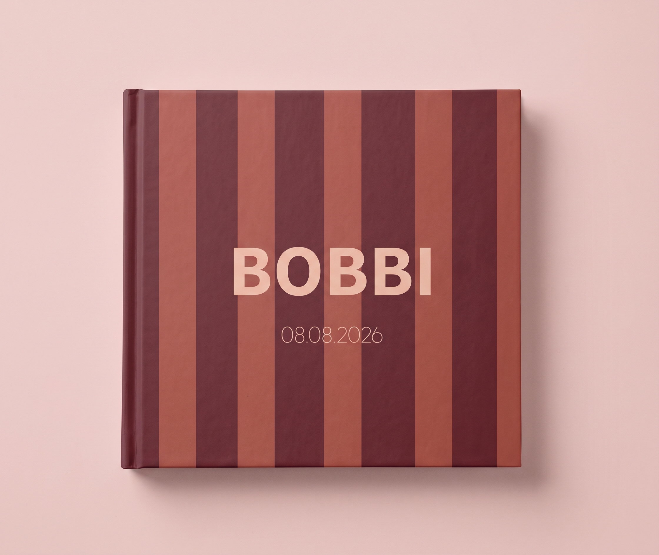 Kraambezoekboek gestreept bruin Bobbi