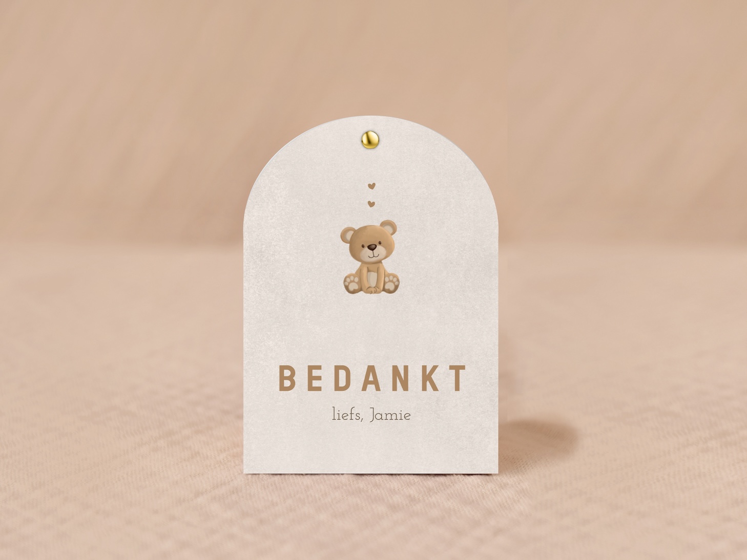 Lief doopsuiker snoepzakje met teddybeertje en hartjes