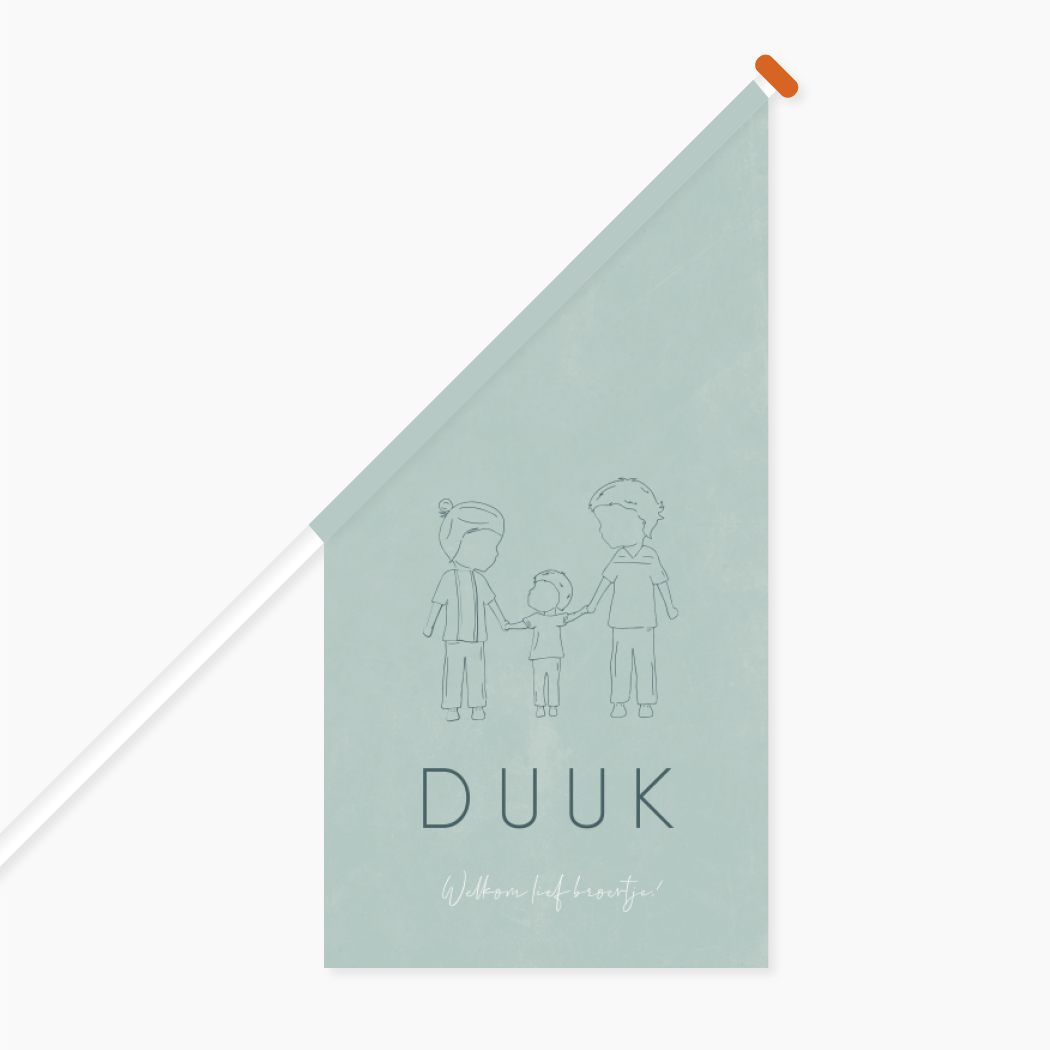 Vlag L Lijntekening Kindjes Blauw