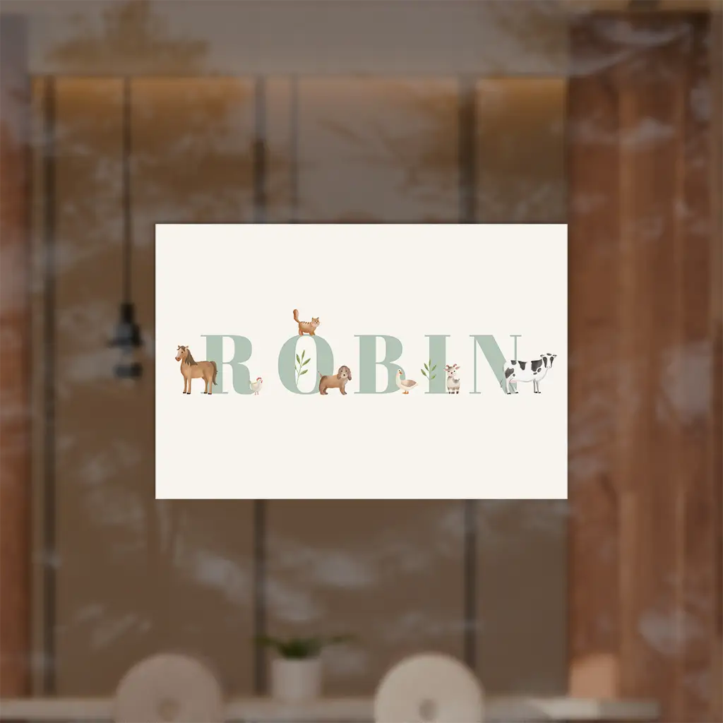 Raamsticker met boerderijdieren