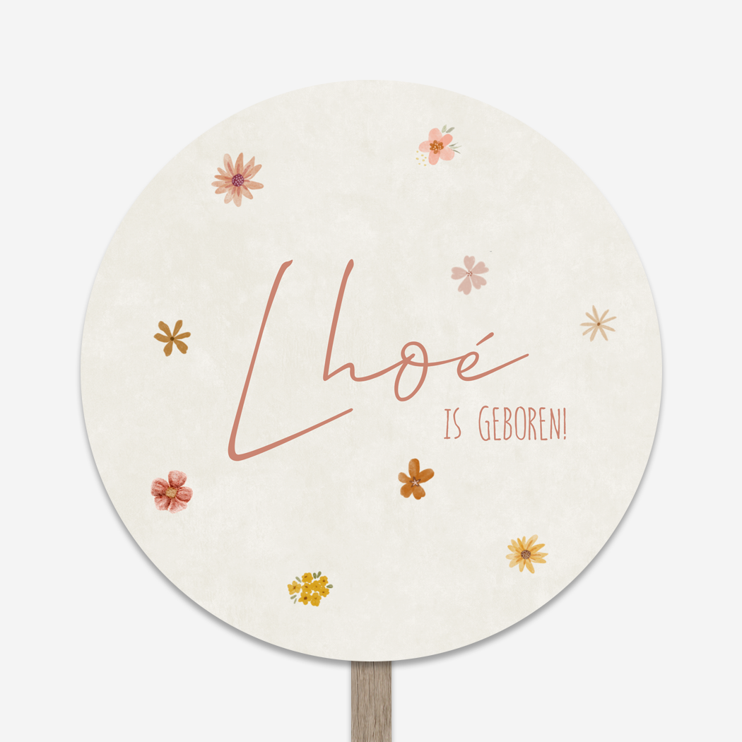 Tuinbord Bloemetjes Roze Beige