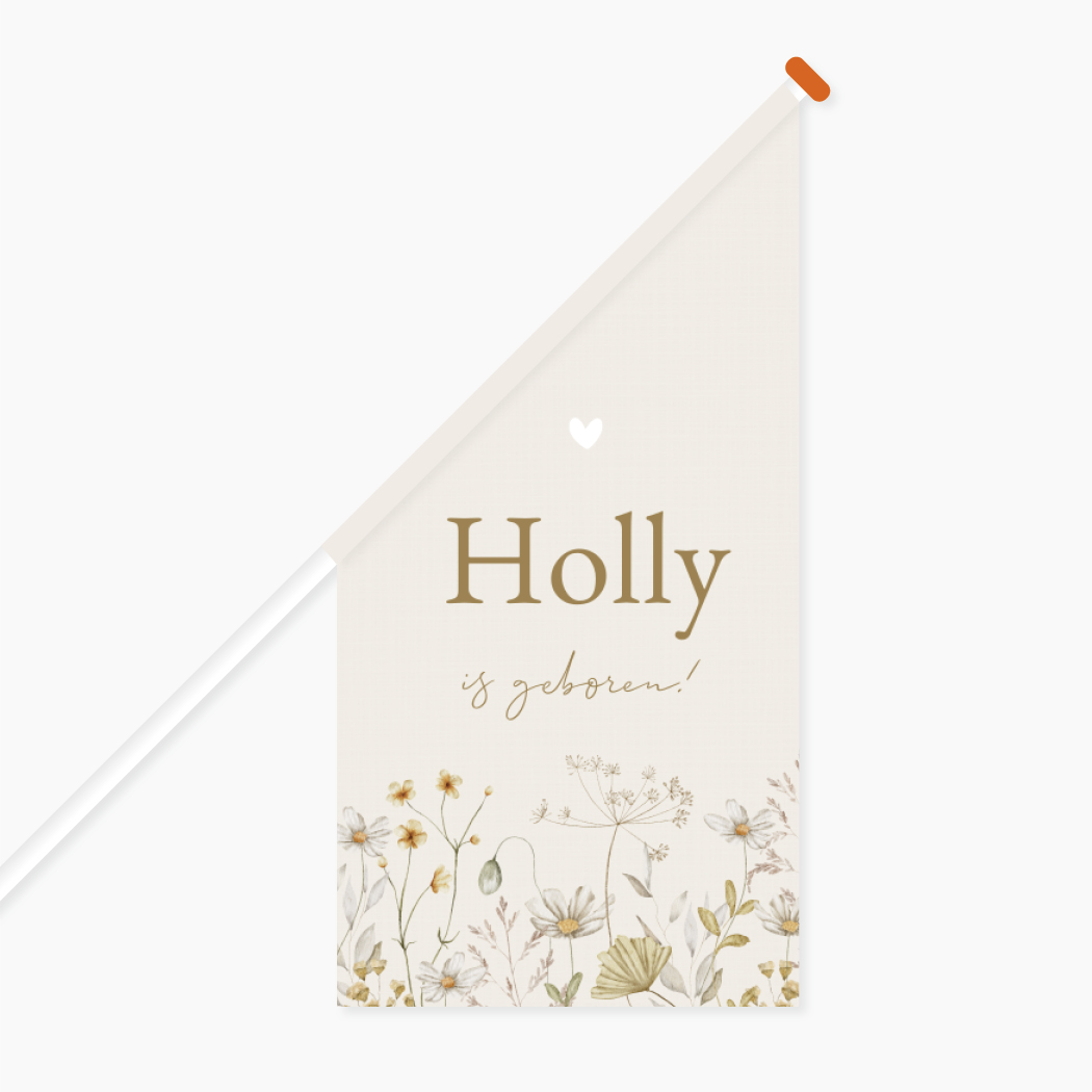 Vlag L Meisje Veldbloemen Aquarel