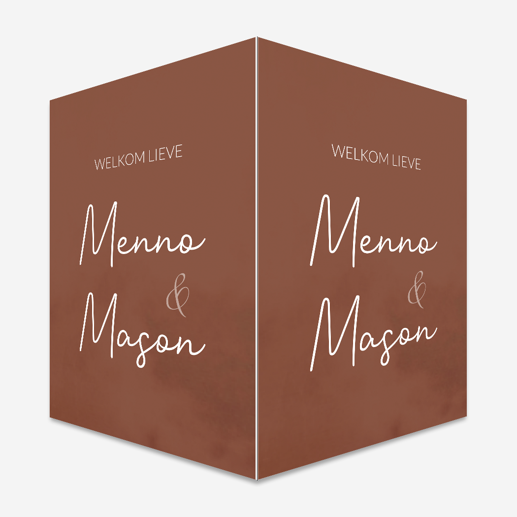 Raambord Geboortebord Tweeling Bruin Herfst