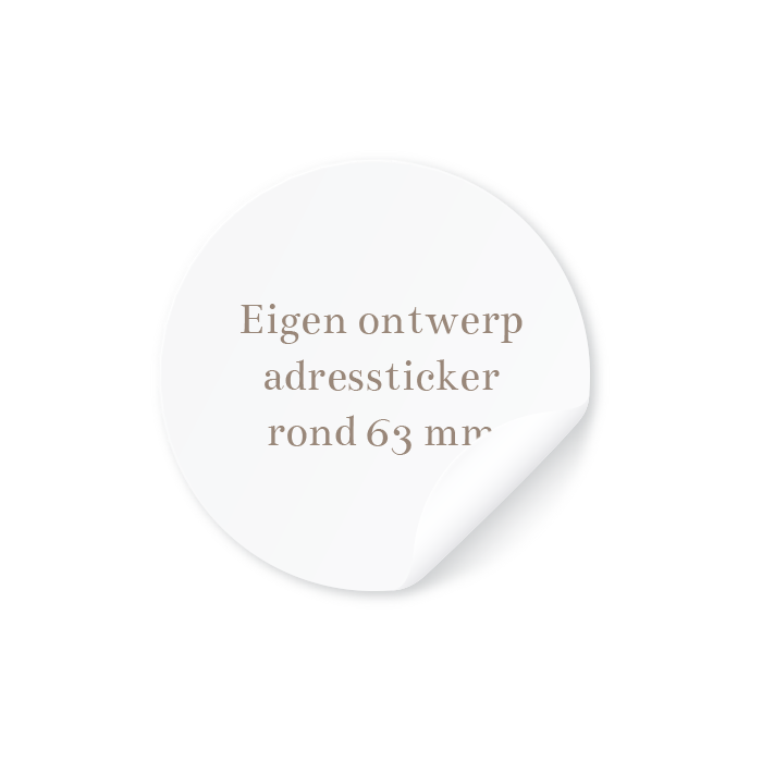 Adressticker rond 63 mm zelf ontwerpen