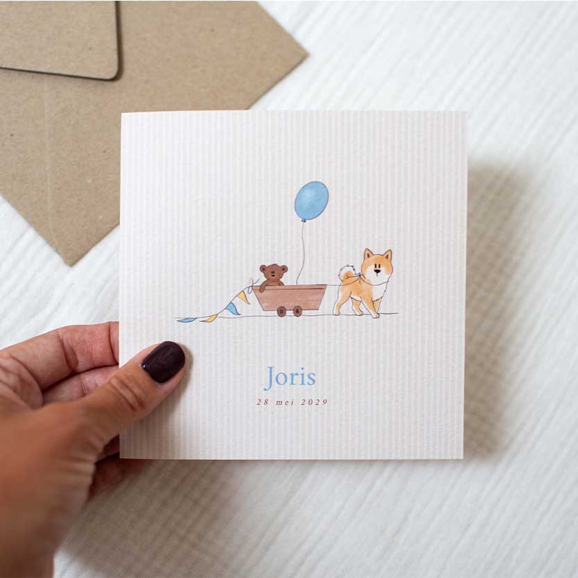 Geboortekaartje jongen hond Shiba Inu