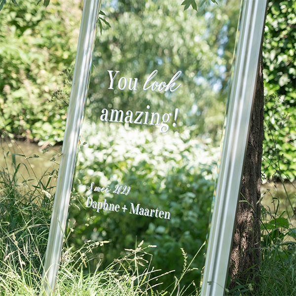 Spiegelsticker met leuke quote