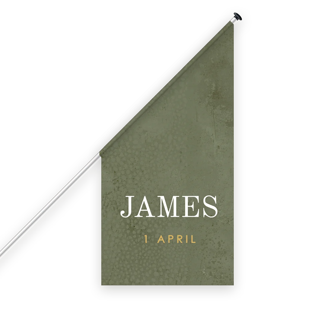 Stoere geboortevlag jongen groen