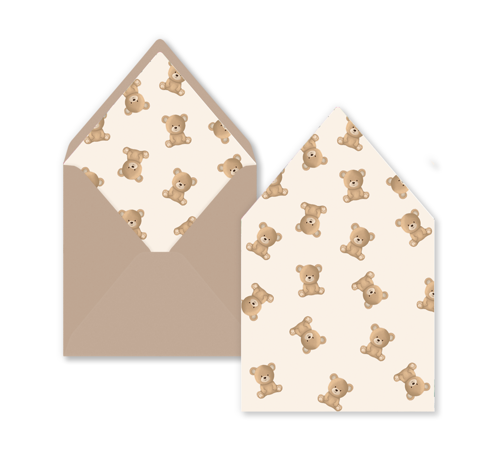 Envelop inlay met teddyberen voor 14 x 14 cm envelop