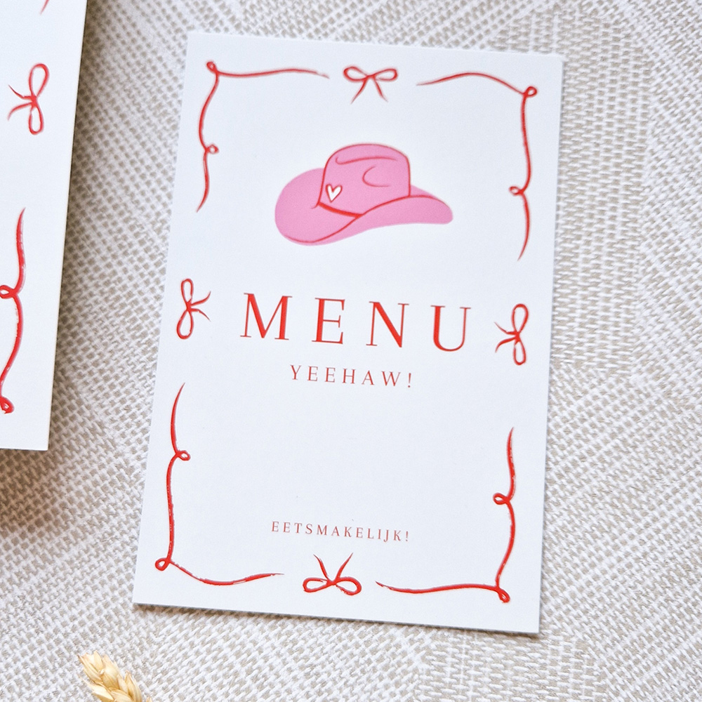 Menukaart 21 diner cowgirl