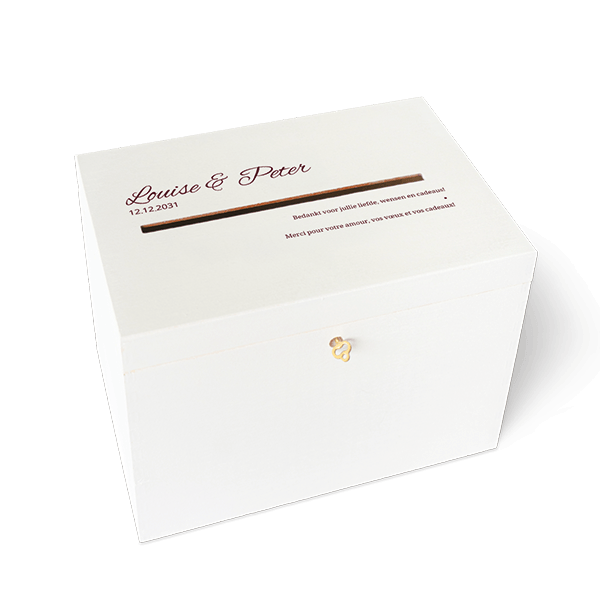 Witte enveloppendoos voor bruiloft