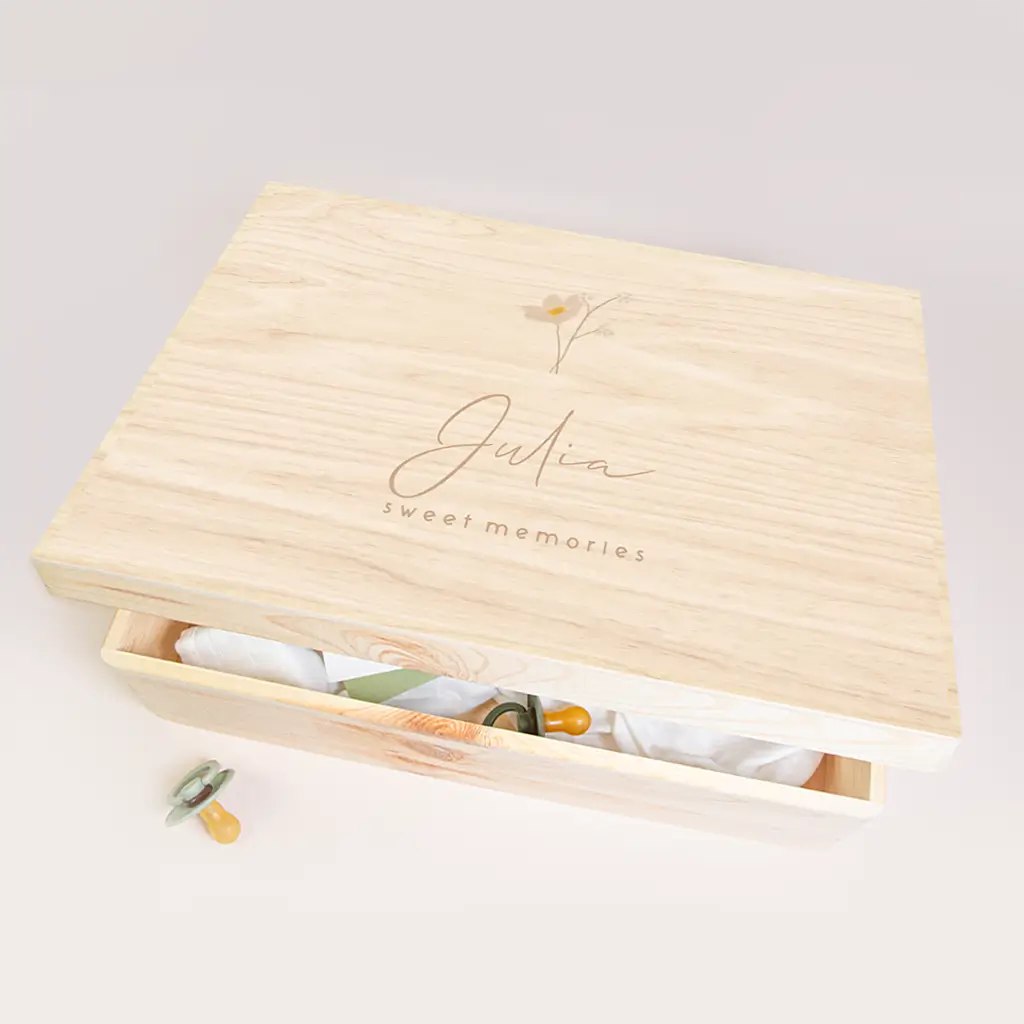 Memorybox baby stijlvol met bloem