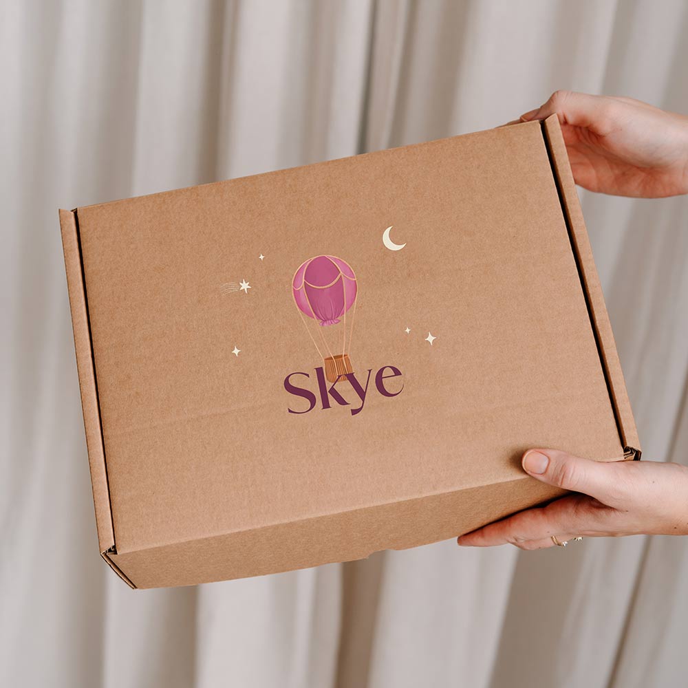 Cadeaudoos met luchtballon en naam