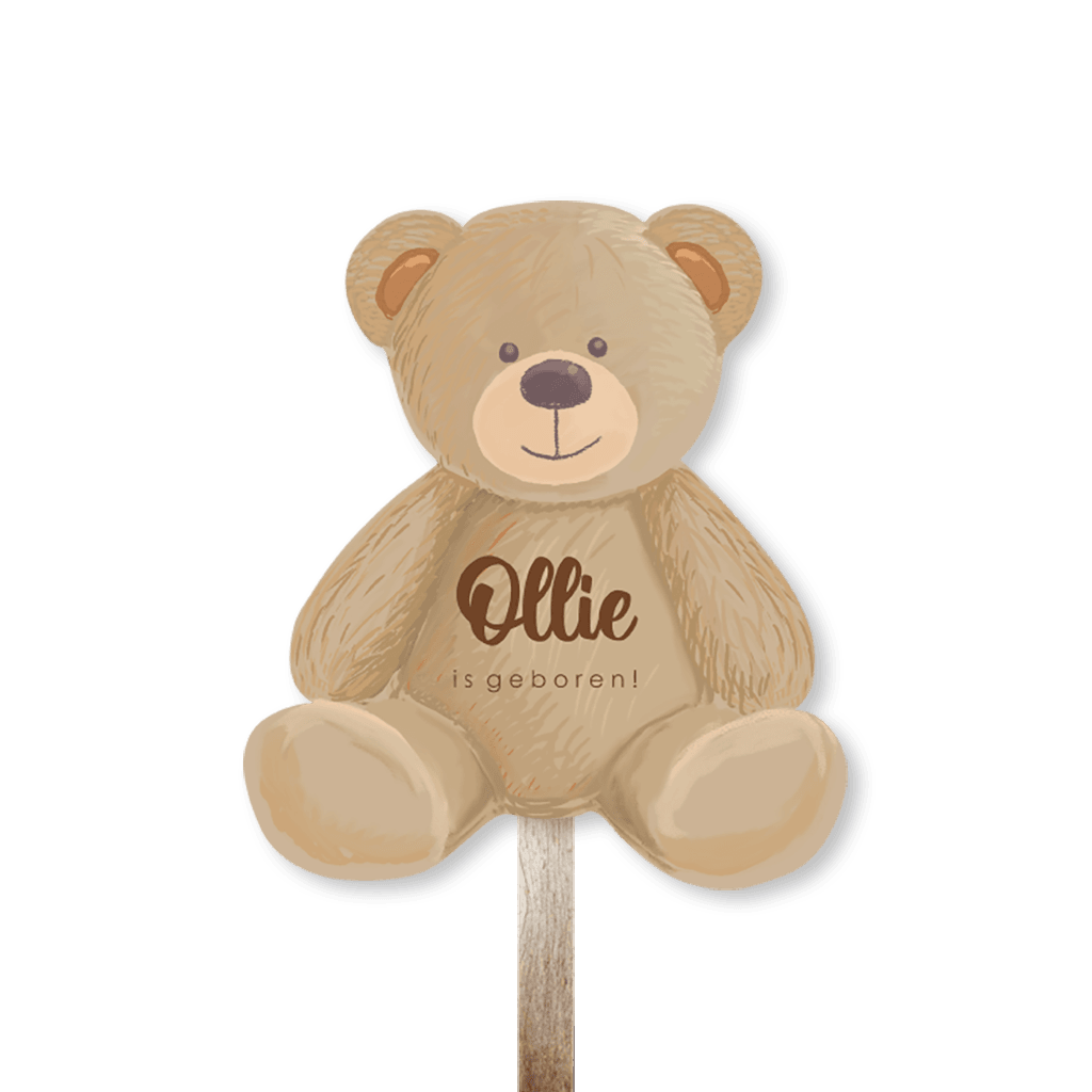 Tuinbord teddybeer met naam