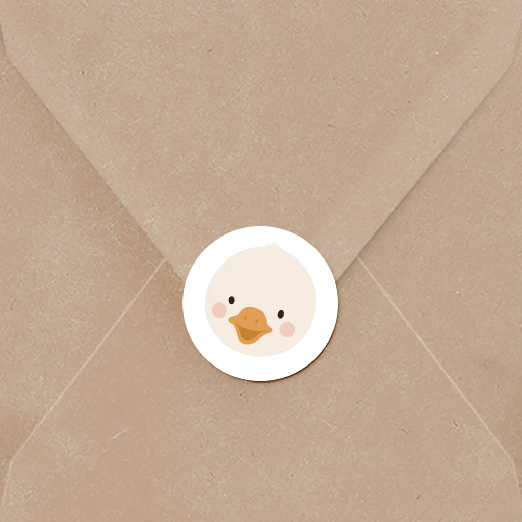 Sluitsticker geboorte met lief eendje