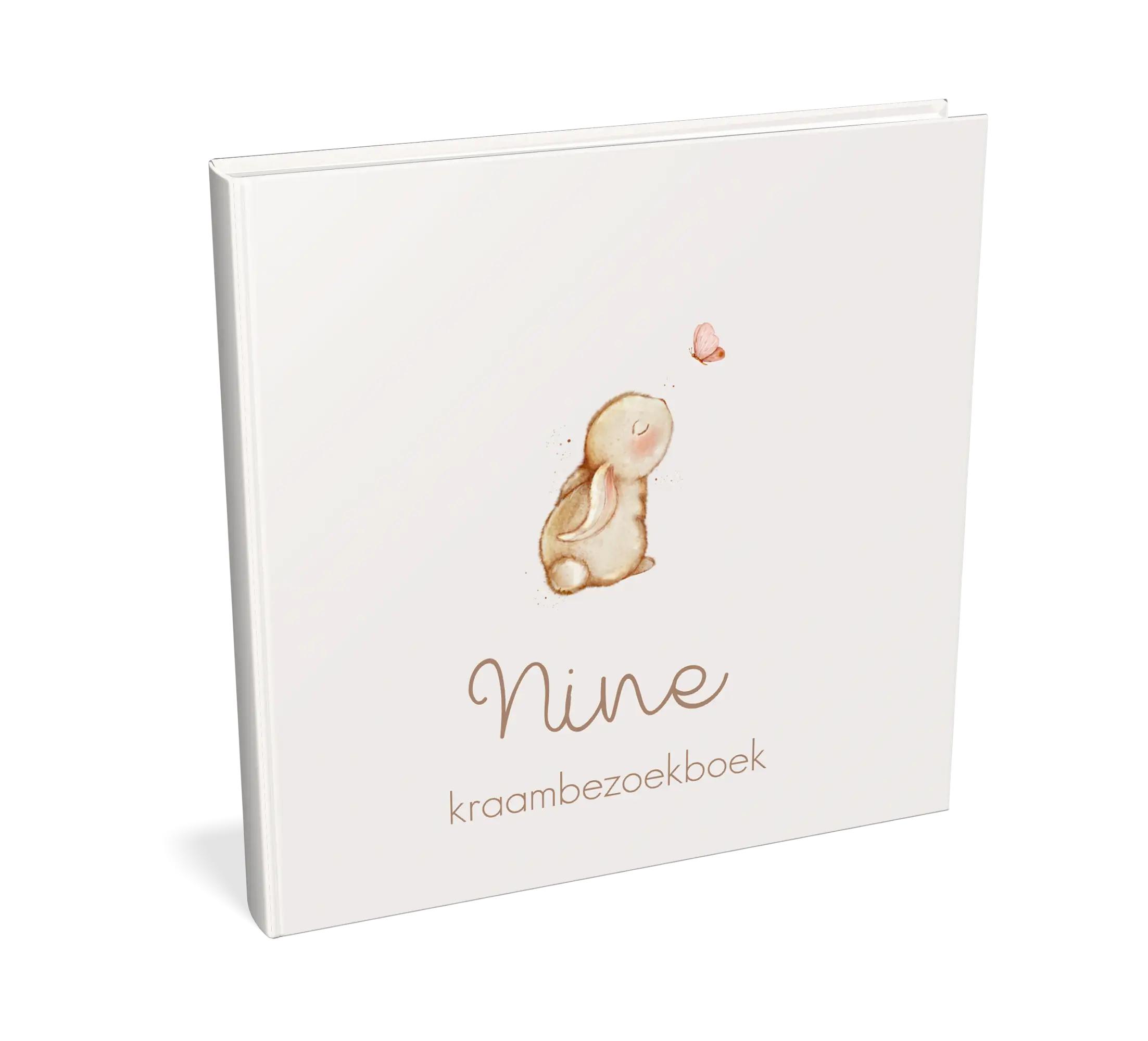 Lief kraambezoekboek met konijn en vlinder