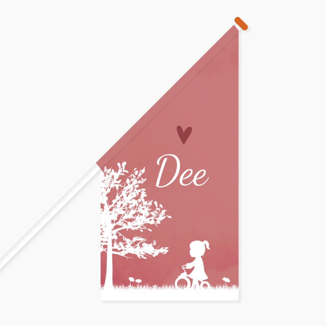 Vlag L Meisje Silhouet Fietsje