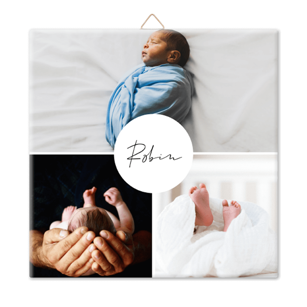 Kermamikfliese zur Geburt