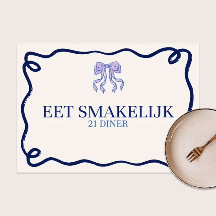 Placemat 21 diner met speelse strik
