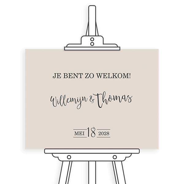 Maak een gepersonaliseerd welkomstbord in taupe