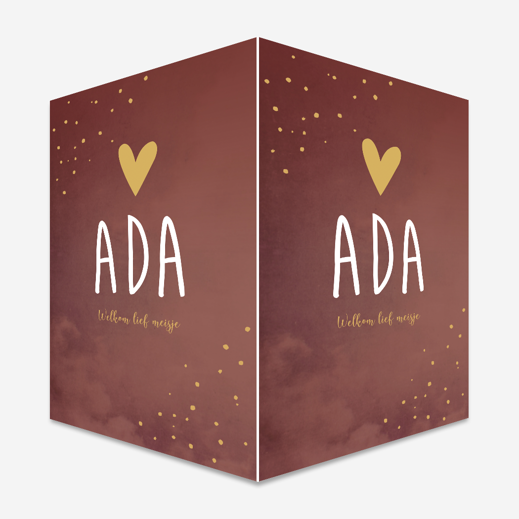 Raambord Bordeaux Hartje Stipjes Goudkleur