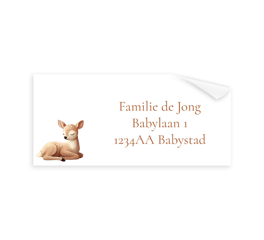 Adressticker wit met hertje
