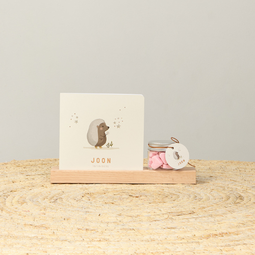 Labeltje voor aan je bedankje met schattig egeltje