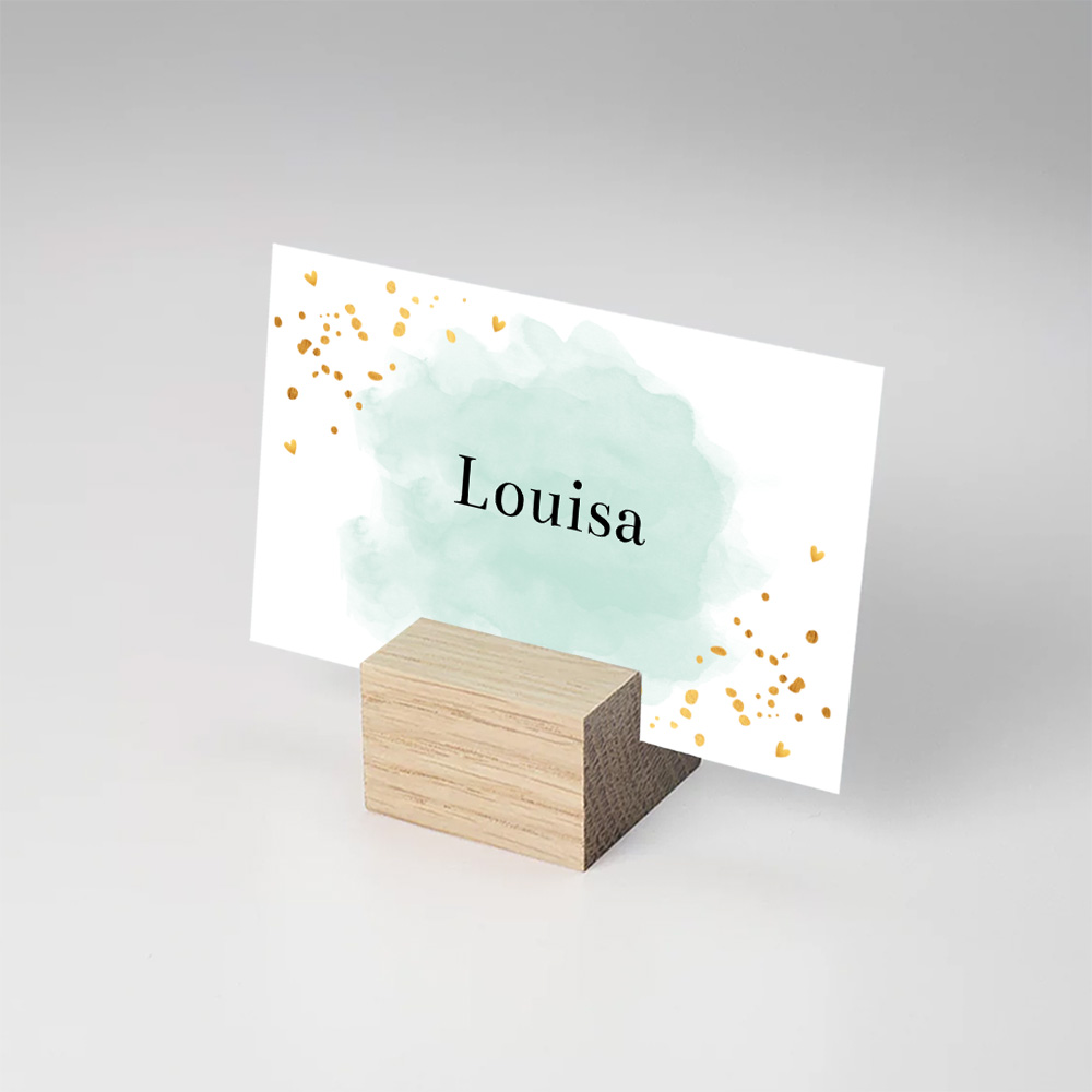 Naamkaartjes huwelijk mintgroen watercolour