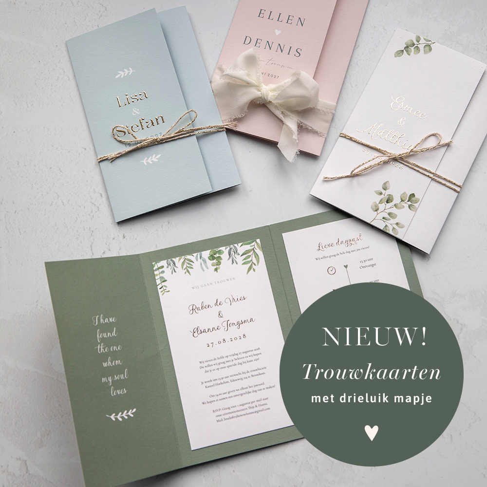 Blanco drieluik kaart