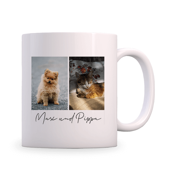 Personalisierbare Tasse mit Fotos von Haustiere