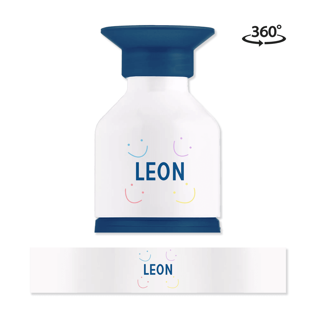 Vrolijke Dopper waterfles met smileys en naam