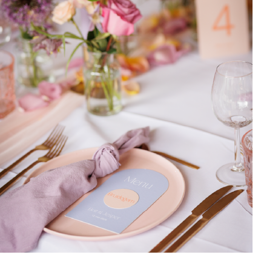 Naamkaartjes peach oranje rond