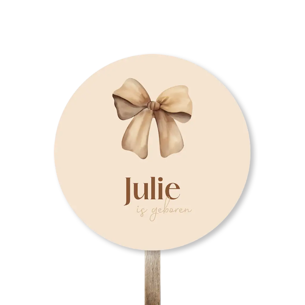 Tuinbord rond met bruine strik