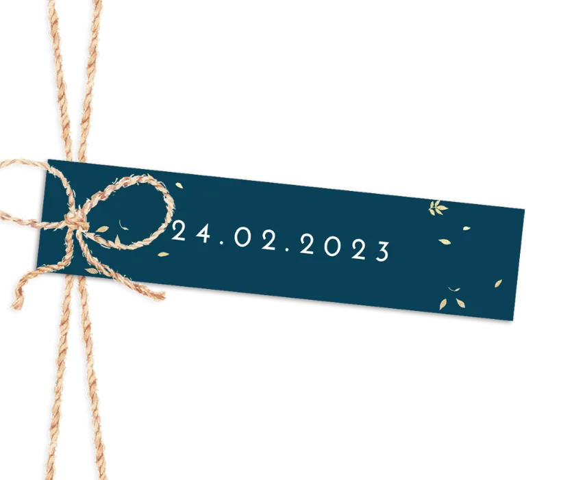 Anhänger mit blauen Pinselstrichen 85x20mm 16 Stück