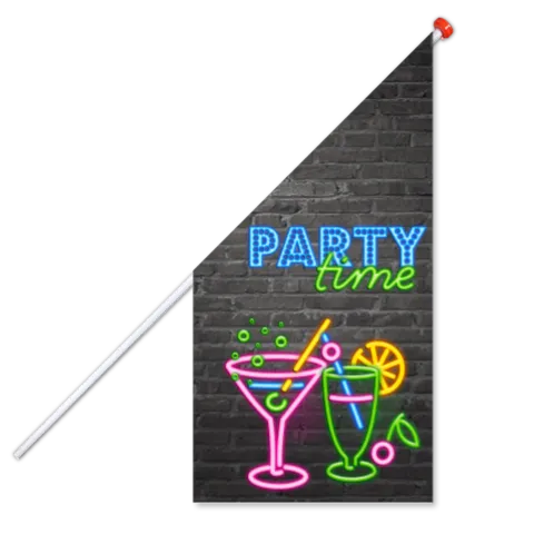 Vlag feestje party time cocktail neon modern